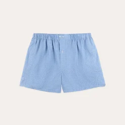 HAST Caleçon upcyclé à carreaux bleus et blancs> Caleçons