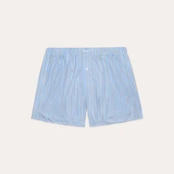 HAST Caleçon upcyclé bleu à rayures blanches> Caleçons