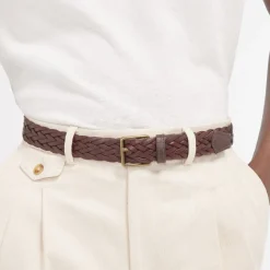 HAST Ceinture en cuir italien tressé marron> Ceintures | Les Essentiels