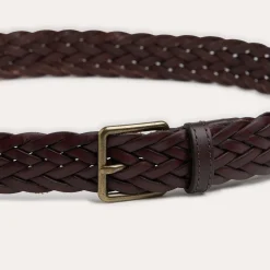 HAST Ceinture en cuir italien tressé marron><noscript><img width=