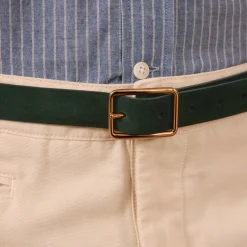 HAST Ceinture réversible en cuir suédé verte et beige><noscript><img width=