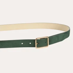 HAST Ceinture réversible en cuir suédé verte et beige><noscript><img width=