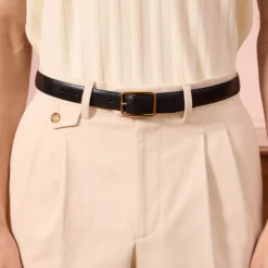 HAST Ceinture réversible noire et bordeaux en cuir de vachette> Les Essentiels | Ceintures