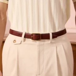 HAST Ceinture réversible noire et bordeaux en cuir de vachette> Les Essentiels | Ceintures