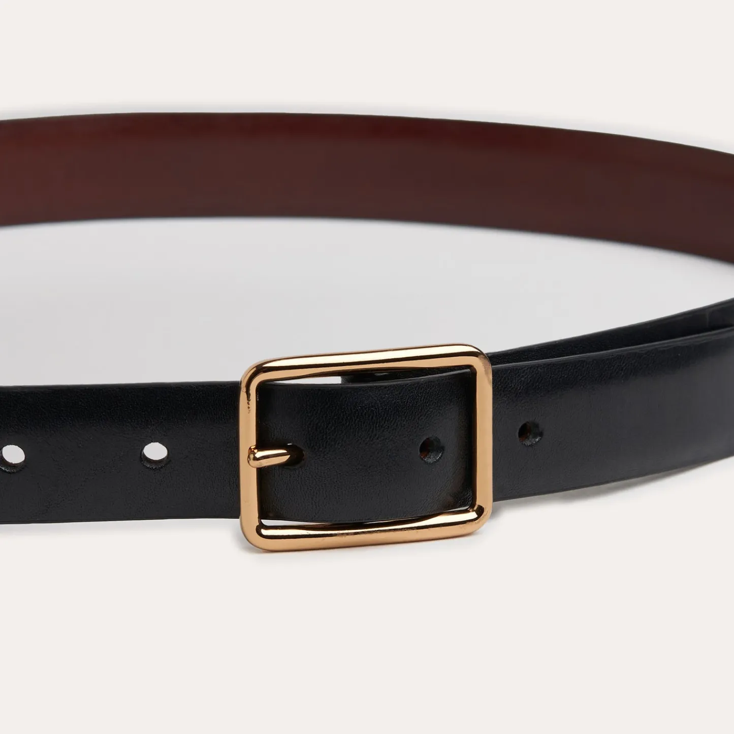 HAST Ceinture réversible noire et bordeaux en cuir de vachette> Les Essentiels | Ceintures