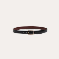 HAST Ceinture réversible noire et bordeaux en cuir de vachette><noscript><img width=