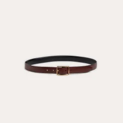 HAST Ceinture réversible noire et bordeaux en cuir de vachette><noscript><img width=
