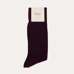 HAST Chaussettes prune en laine mérinos><noscript><img width=