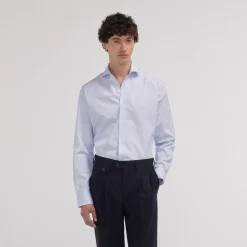 HAST Chemise cintrée en fil-à-fil double retors> Cintrée | Chemises Bleues
