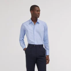 HAST Chemise cintrée en fil-à-fil double retors e> Cintrée | Chemises Bleues