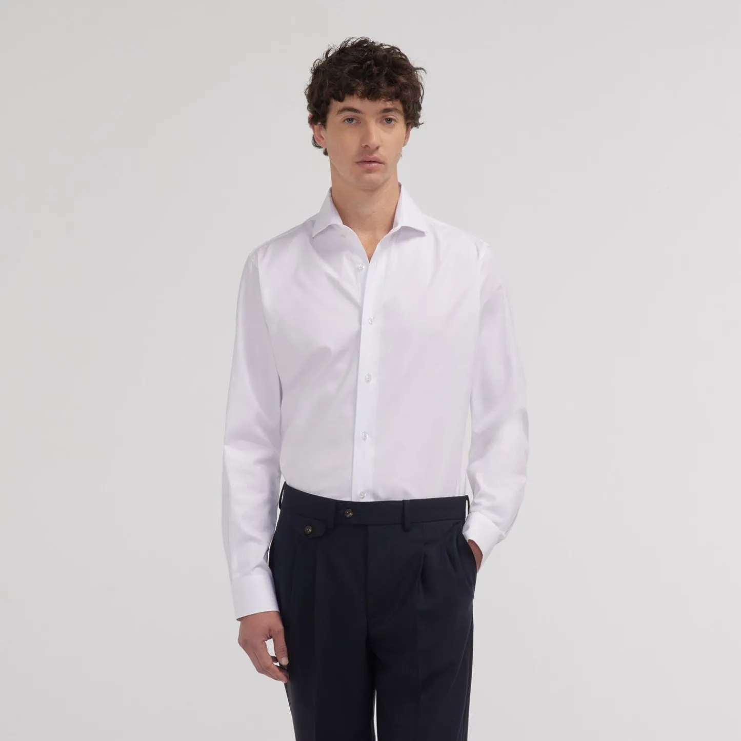 HAST Chemise cintrée en oxford double retors he> Cintrée | Chemises Blanches