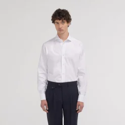 HAST Chemise cintrée en oxford double retors blanche à poignets mousquetaires> Cintrée | Chemises Blanches