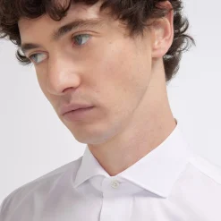 HAST Chemise cintrée en oxford double retors blanche à poignets mousquetaires> Cintrée | Chemises Blanches