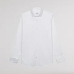 HAST Chemise cintrée en oxford double retors blanche à poignets mousquetaires><noscript><img width=