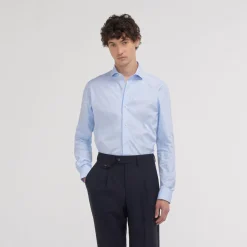 HAST Chemise cintrée en popeline double retors e> Cintrée | Chemises Bleues