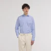 HAST Chemise cintrée en popeline double retors vichy e> Cintrée | Chemises Bleues