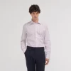HAST Chemise cintrée en popeline double retors à rayures blanches et rouges> Cintrée | Chemises Formelles