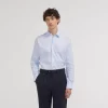 HAST Chemise cintrée en popeline double retors à fines rayures bleues> Cintrée | Chemises Bleues