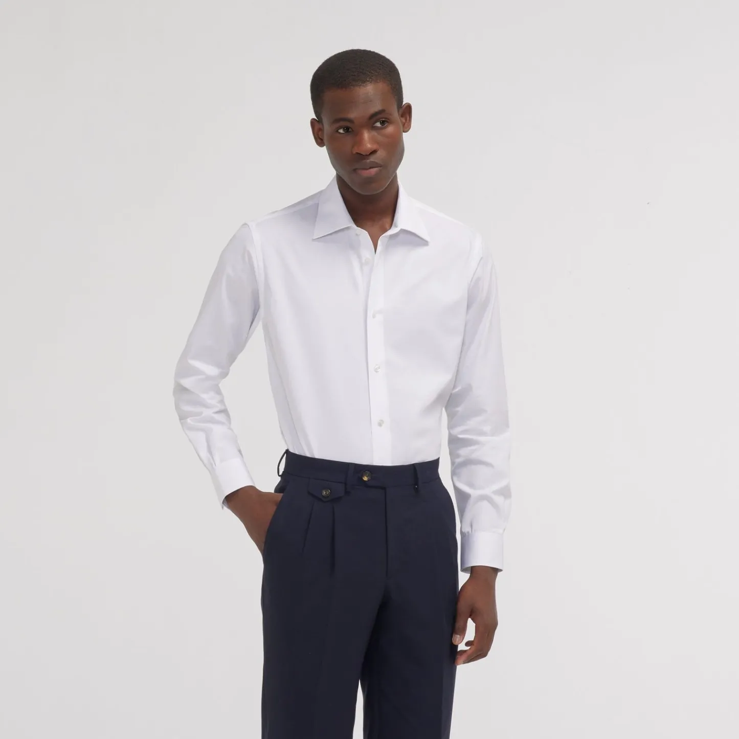 HAST Chemise cintrée en popeline double retors blanche> Cintrée | Chemises Blanches