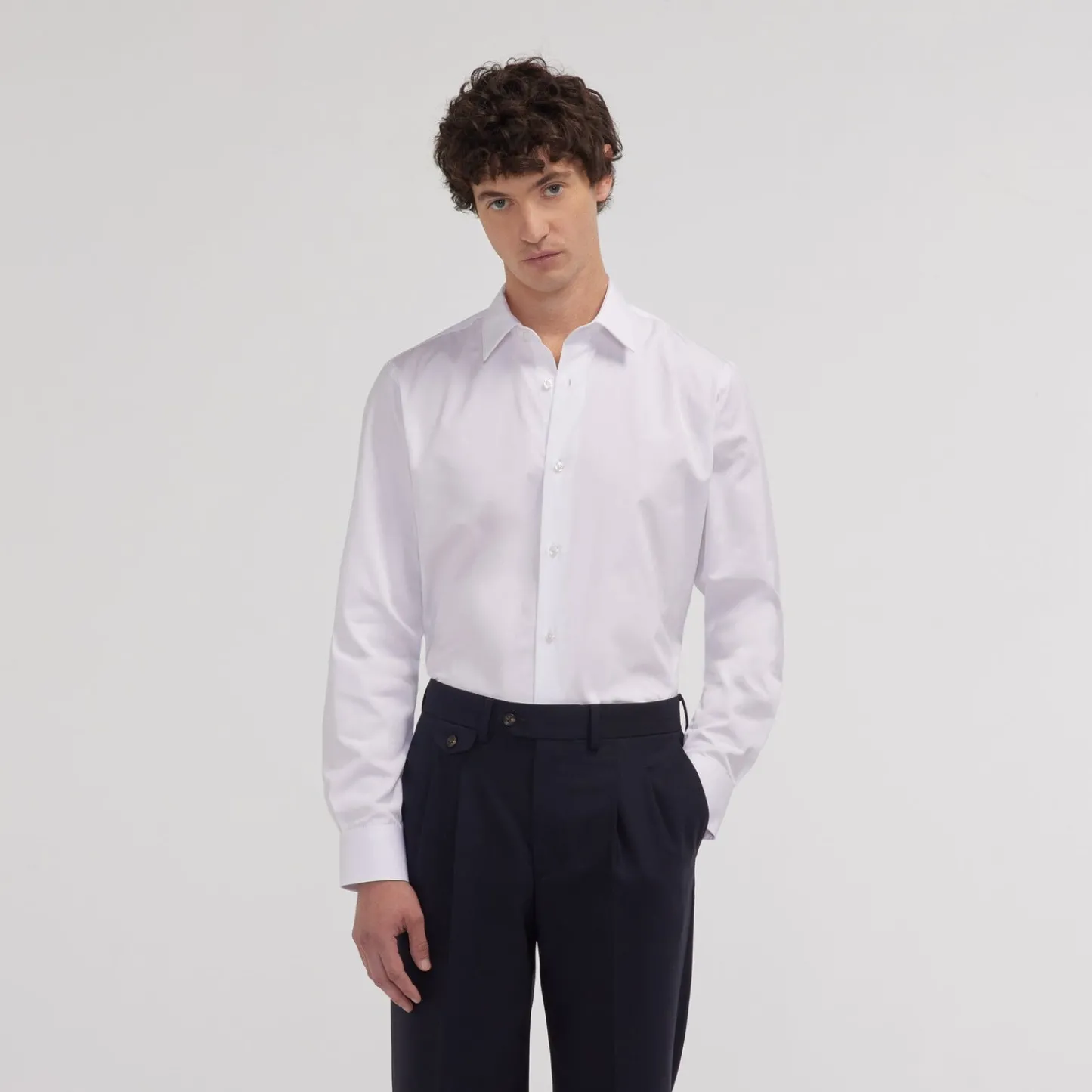 HAST Chemise cintrée en popeline double retors he> Chemises Blanches | Chemises Formelles
