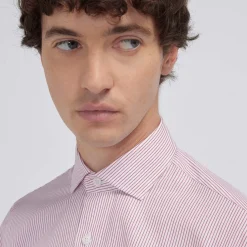 HAST Chemise cintrée en popeline double retors à fines rayures s> Cintrée | Chemises Formelles