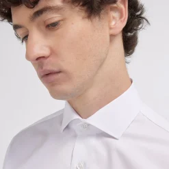 HAST Chemise cintrée en popeline double retors blanche à poignets mousquetaires> Cintrée | Chemises Blanches