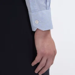 HAST Chemise cintrée en popeline double retors à carreaux foncé><noscript><img width=