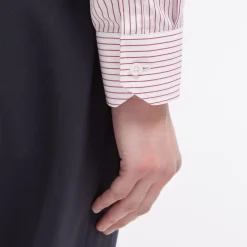 HAST Chemise cintrée en popeline double retors à rayures blanches et rouges><noscript><img width=