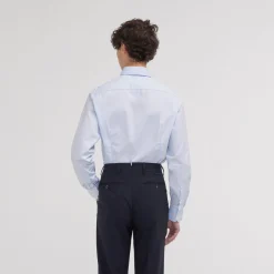 HAST Chemise cintrée en popeline double retors bleu ciel><noscript><img width=