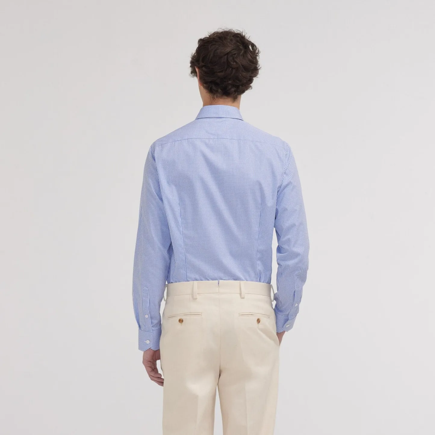 HAST Chemise cintrée en popeline double retors vichy e> Cintrée | Chemises Bleues