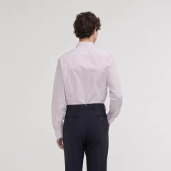 HAST Chemise cintrée en popeline double retors à rayures blanches et rouges><noscript><img width=