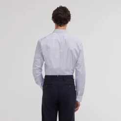 HAST Chemise cintrée en popeline double retors à fines rayures es><noscript><img width=