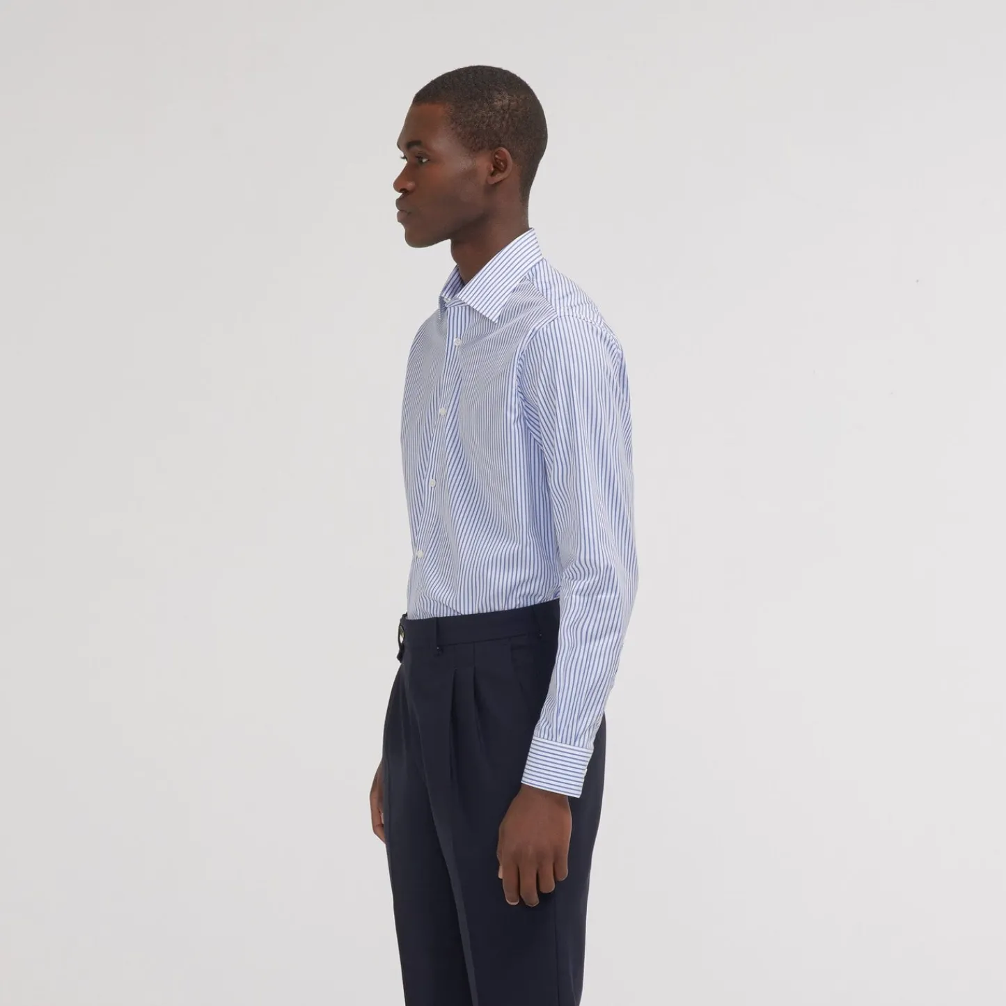 HAST Chemise cintrée en popeline à rayures bleues et blanches> Cintrée | Chemises Bleues
