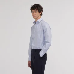 HAST Chemise cintrée en popeline double retors à carreaux foncé><noscript><img width=