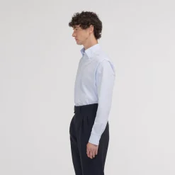 HAST Chemise cintrée en popeline double retors bleu ciel><noscript><img width=