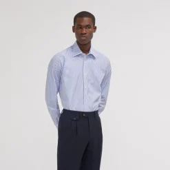 HAST Chemise cintrée en popeline à rayures bleues et blanches><noscript><img width=