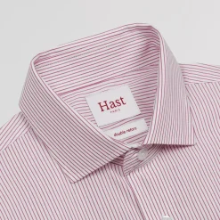 HAST Chemise cintrée en popeline double retors à fines rayures s><noscript><img width=