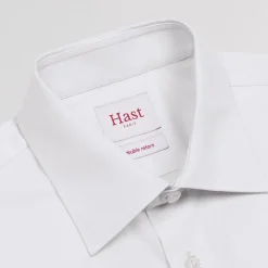 HAST Chemise cintrée en popeline double retors blanche><noscript><img width=