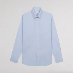 HAST Chemise cintrée en popeline double retors bleu ciel><noscript><img width=