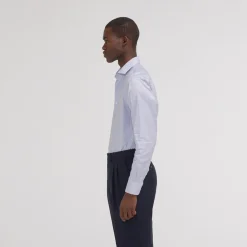 HAST Chemise cintrée en royal oxford pied de puce bleue><noscript><img width=