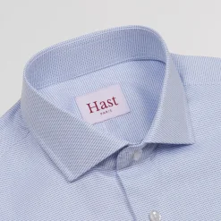 HAST Chemise cintrée en royal oxford pied de puce bleue><noscript><img width=