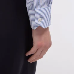 HAST Chemise cintrée en twill à fines rayures bleues et blanches><noscript><img width=
