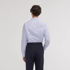HAST Chemise cintrée en twill à fines rayures bleues et blanches><noscript><img width=