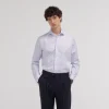 HAST Chemise cintrée en twill double retors à fins carreaux bleus> Chemises Bleues | Cintrée