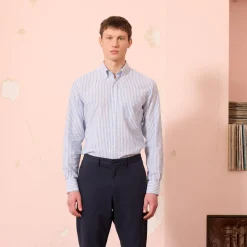 HAST Chemise en coton à rayures blanches et es> Classique | Chemises Bleues