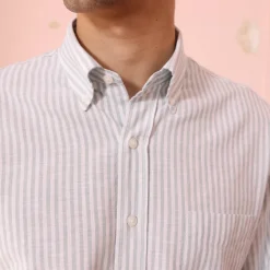 HAST Chemise en coton à rayures blanches et es> Classique | Chemises Casual
