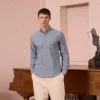 HAST Chemise en coton bleue à rayures> Chemises Bleues | Chemises Casual