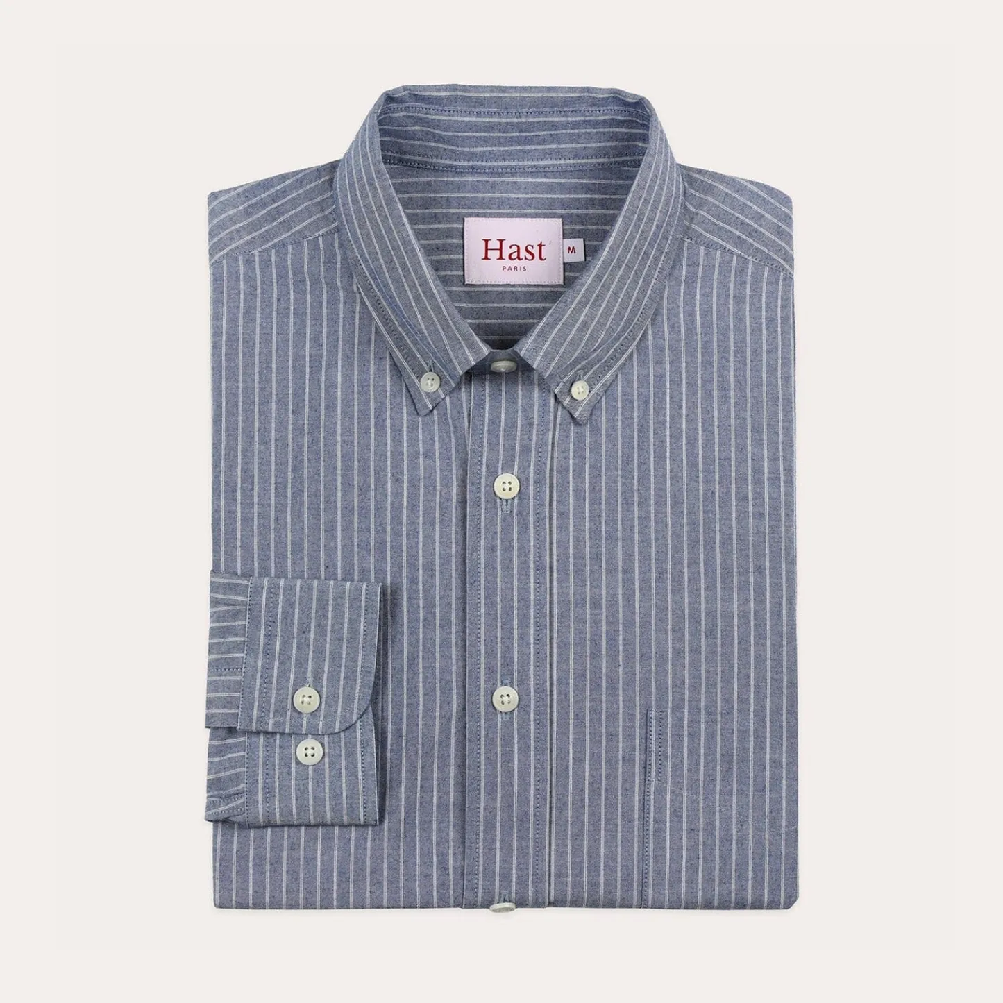 HAST Chemise en coton bleue à rayures> Chemises Bleues | Chemises Casual