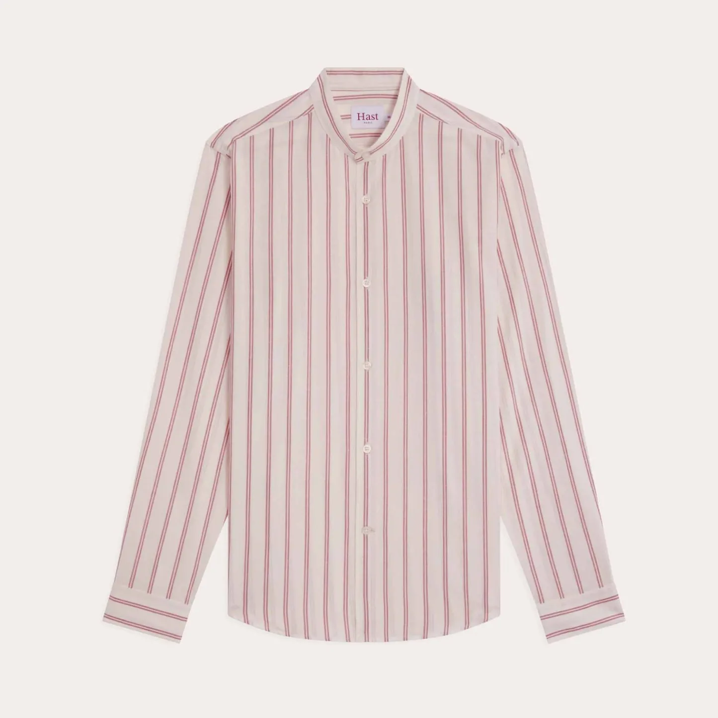 HAST Chemise en coton écrue à rayures bordeaux> Décontractée | Chemises Blanches
