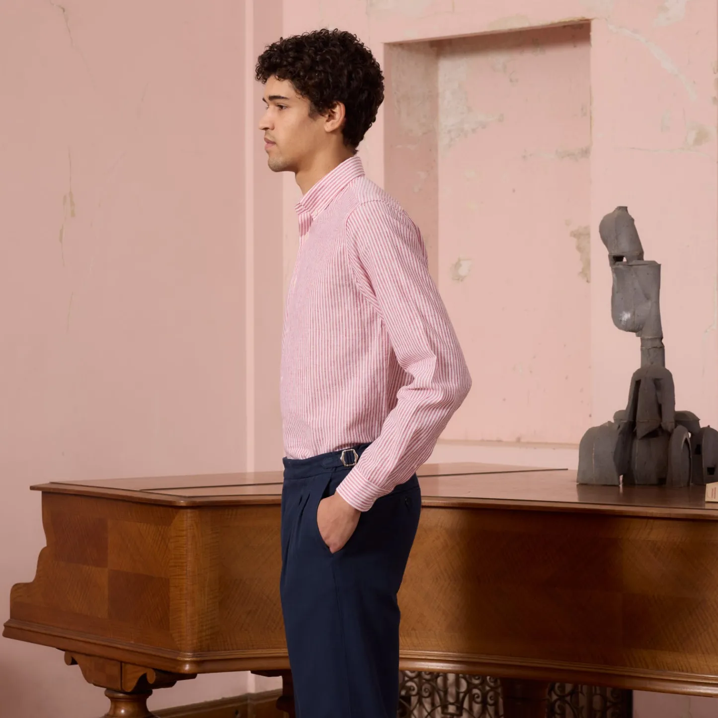HAST Chemise en coton et lin à rayures> Décontractée | Chemises Par Couleurs